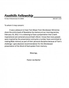 tom-meyer-wordsower-ministries-recite-scripture-memory-revelation-foothills-fellowship-letter